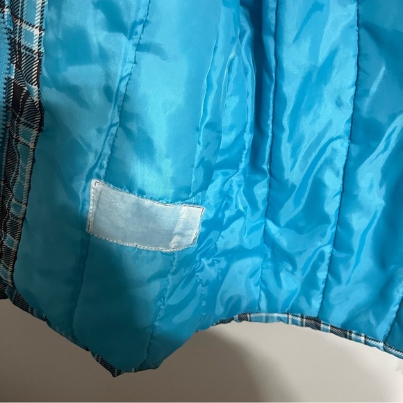 Girls Arizona Brown Blue Plaid Jacket Just Outer Shell Size Large 14 - Picture 9 of 13